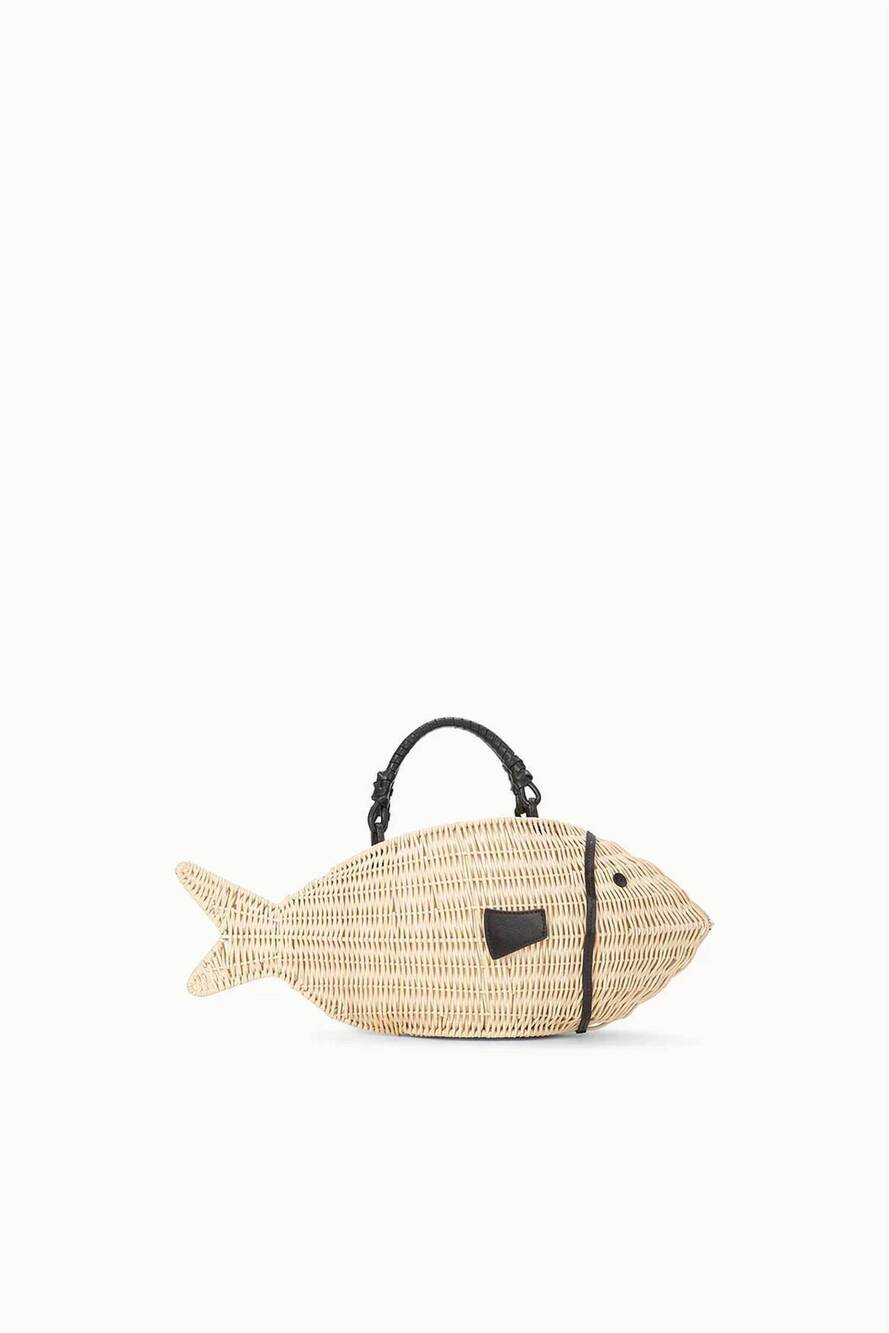 NEW STAUD women's cleo fish bag in natural